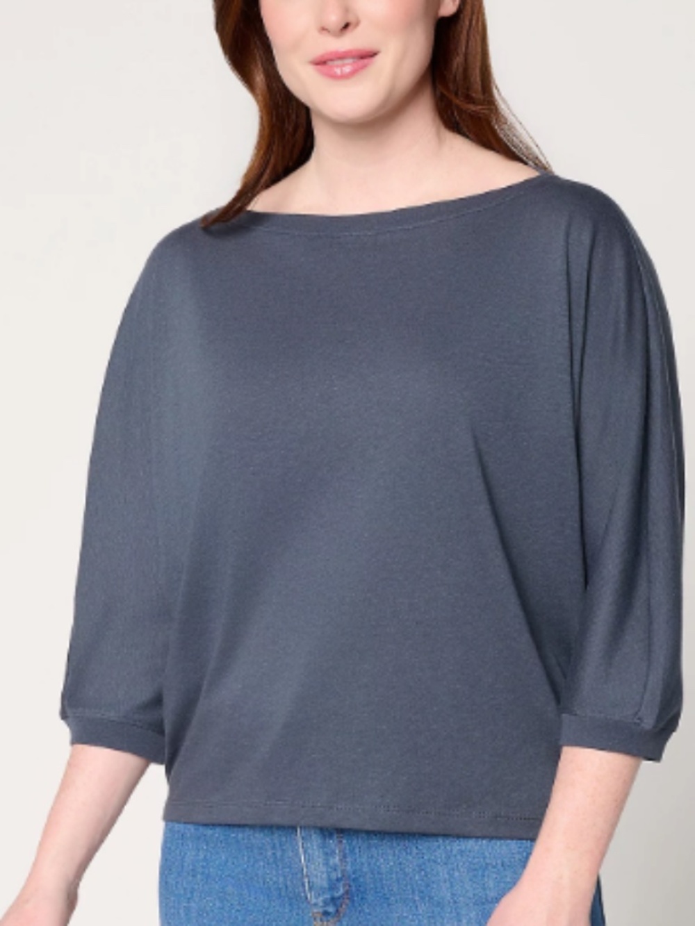 Barefoot Dreams Malibu Collection Slub Jersey Dolman Tee, Indigo Sz XL a72049